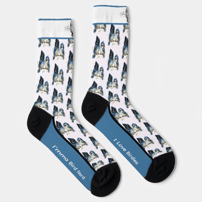 Comical Steller's Jay Bird Socks (Right)