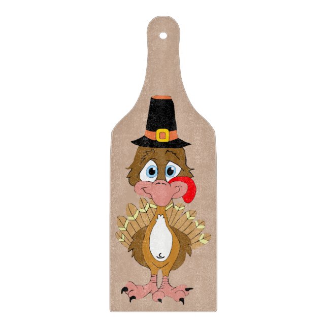 Comical Thanksgiving Turkey Cutting Board (Front)