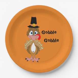 Comical Thanksgiving Turkey Paper Plates