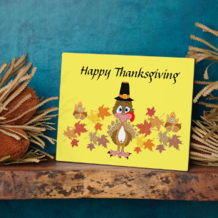 Comical Turkey And Friends Thanksgiving Plaque