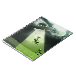 Comical UFO Cow Abduction Notebook