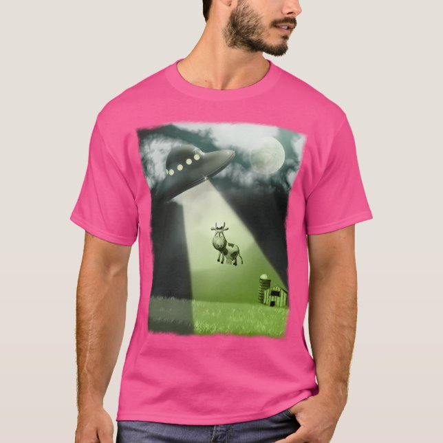 Comical Ufo Cow Abduction T-Shirt (Front)