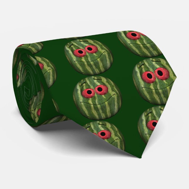 Comical Watermelon Emoticon Neck Tie (Rolled)