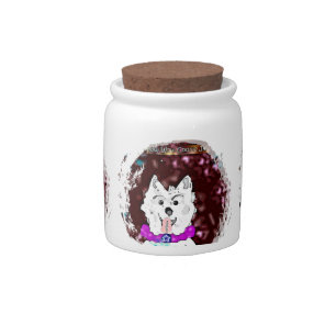 Comical Westie Terrier Bow wow Cookie jar