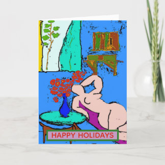 Comical Woman abstract Holiday Card