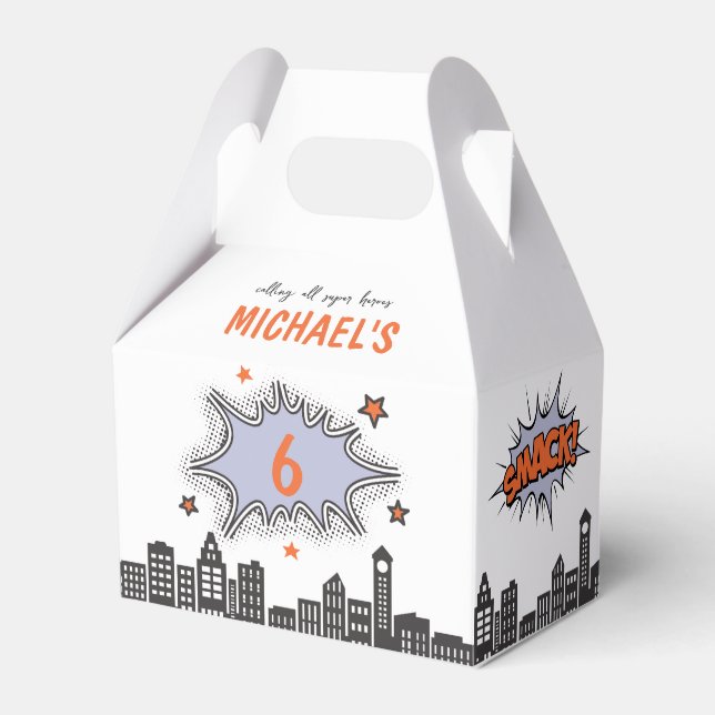 Comics Book Superhero Any Age Gable Favor Box (Front Side)