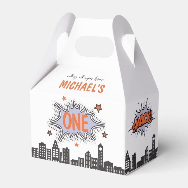 Comics Book Superhero Gable Favor Box (Front Side)