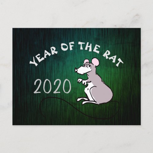 Comics Chinese Rat New Year 2020 Greeting Postcard