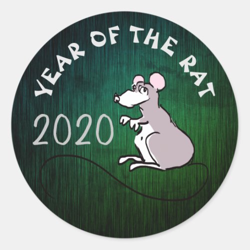 Comics Chinese Rat New Year 2020 Round Sticker