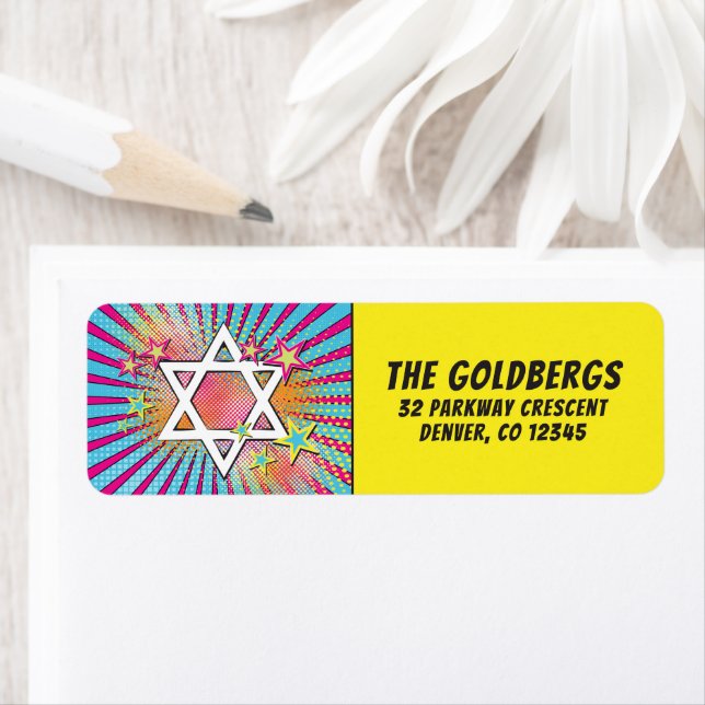 Comics Comic Book Bar Mitzvah Bat Mitzvah Address Label (Insitu)