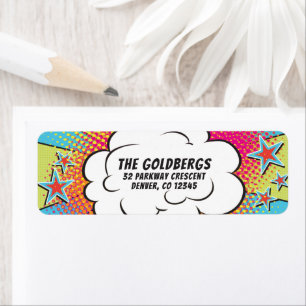 Comics Comic Book Bar or Bat Mitzvah Address Label