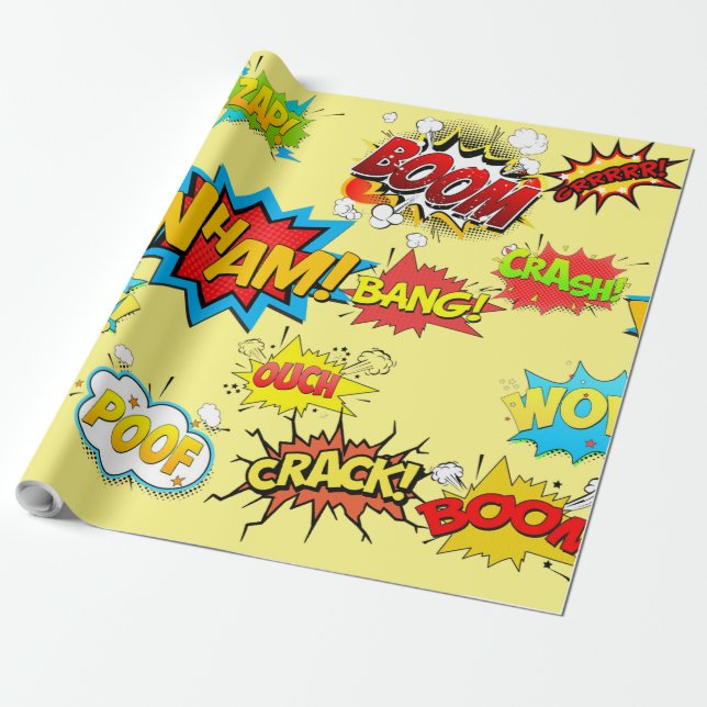 comics design Wrapping Paper (Unrolled)