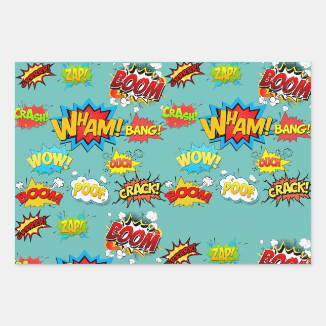 comics design wrapping paper sheets (Front)