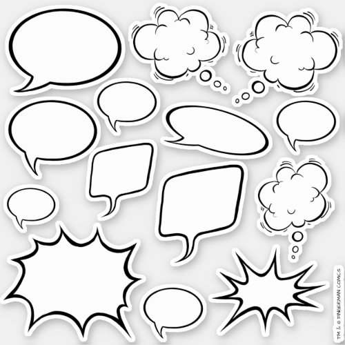 Comics Draw Your Own Cool Speech Bubble Stickers