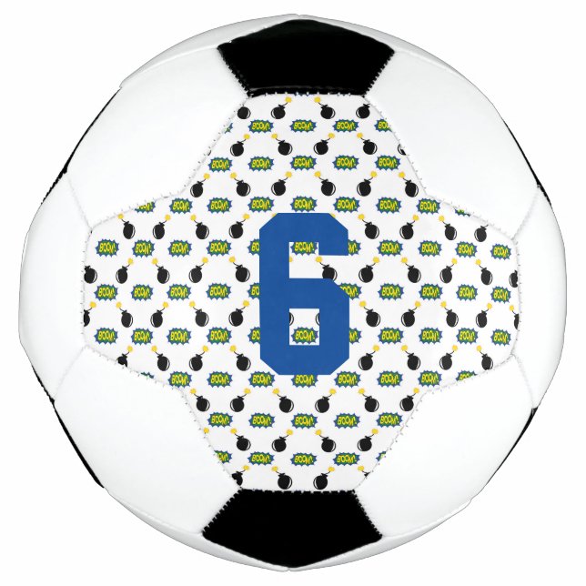 Comics Funny Smart Superhero Boom Bomb AGE Soccer Ball (Front)