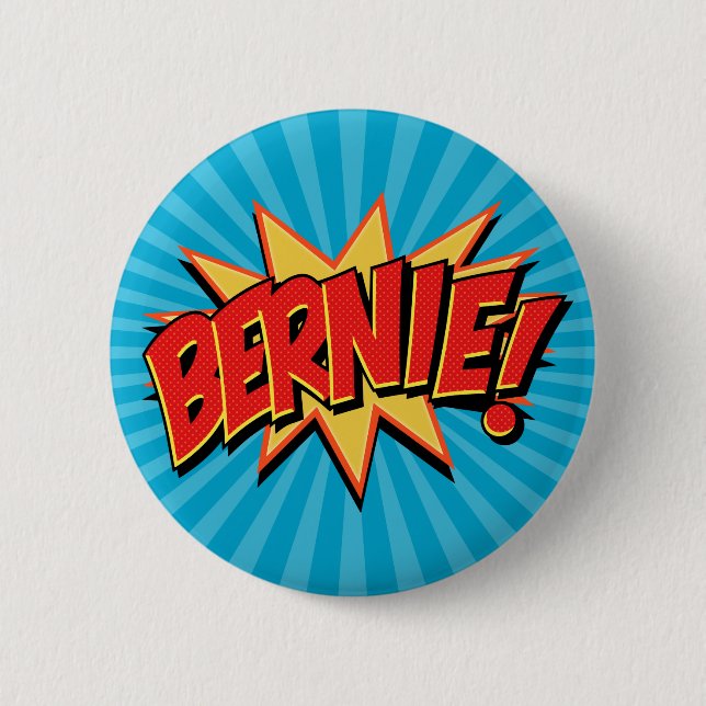 Comics Geeks 4 Bernie Pinback Button (Front)