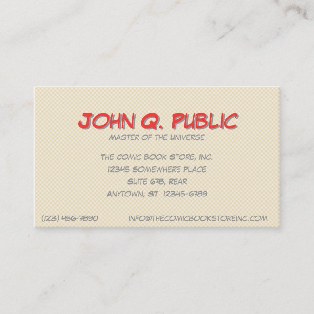 Comics II Business Card (Front)