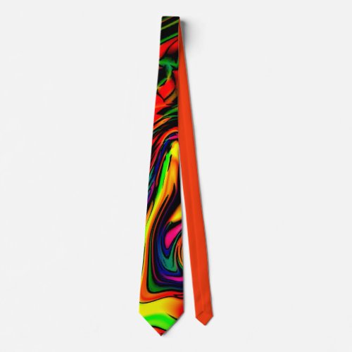 Comics Style Color Swirl Neck Tie