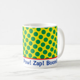Comics Superhero Pow! Zap! Boom! Dots Retro Fun Coffee Mug