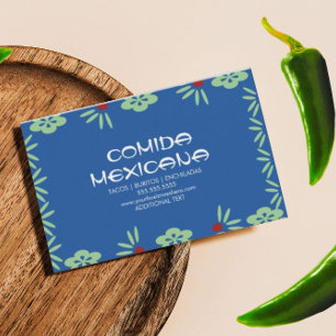 Comida Mexicana Food Truck Papel Picado Business Card