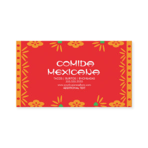Comida Mexicana Food Truck Papel Picado Business Card
