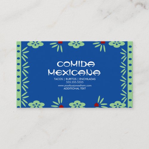 Comida Mexicana Food Truck Papel Picado Business Card