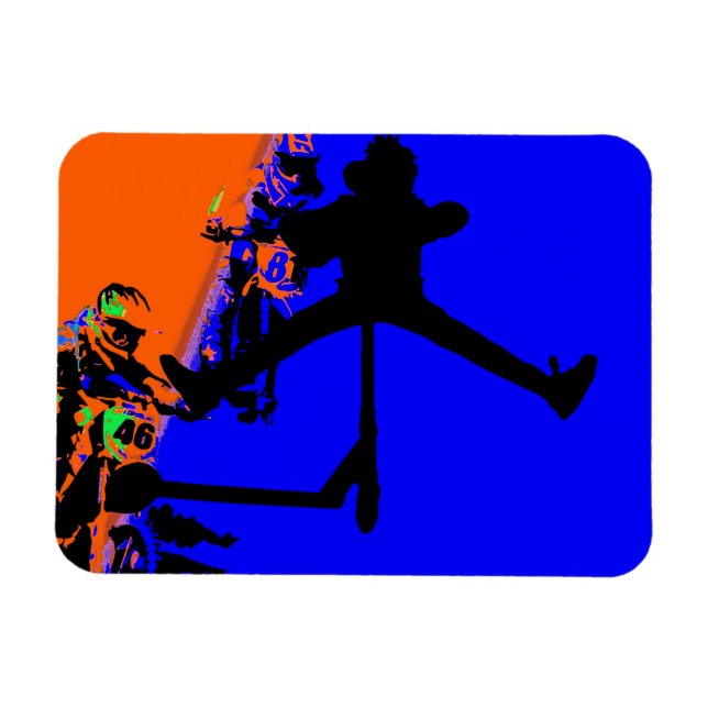 Comin' Through - Motox and Scooter  Magnet (Horizontal)