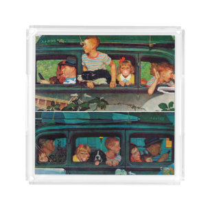 Coming and Going by Norman Rockwell Acrylic Tray