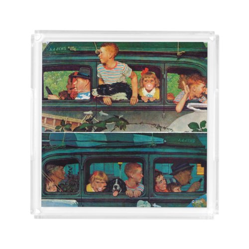Coming and Going by Norman Rockwell Acrylic Tray