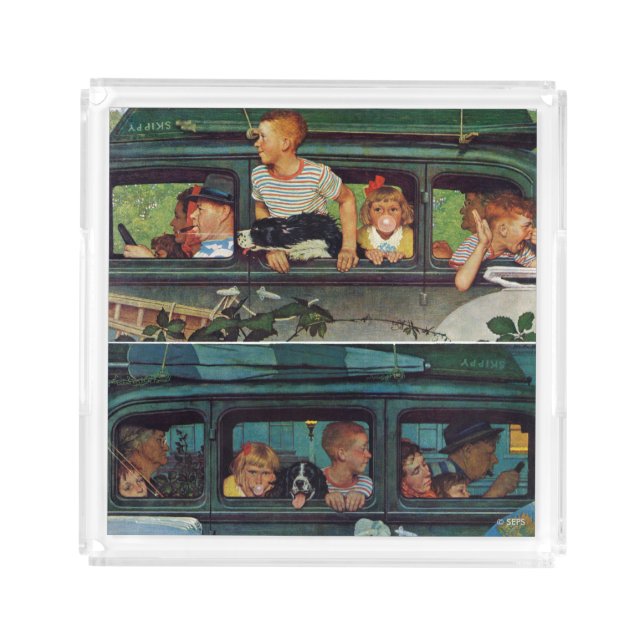 Coming and Going by Norman Rockwell Acrylic Tray (Front)