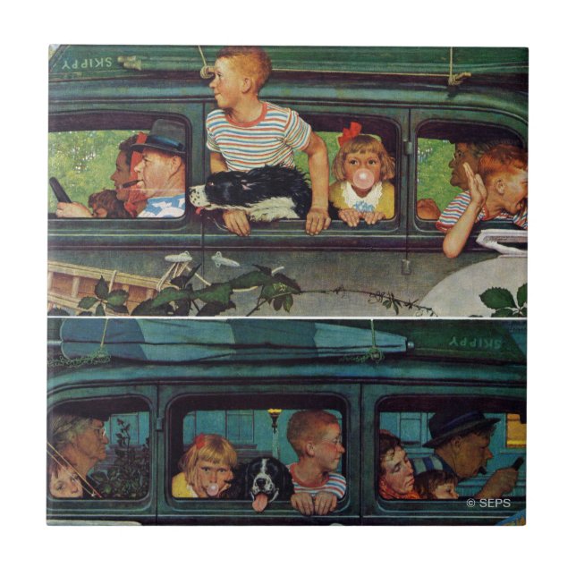 Coming and Going by Norman Rockwell Ceramic Tile (Front)