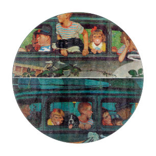Coming and Going by Norman Rockwell Cutting Board