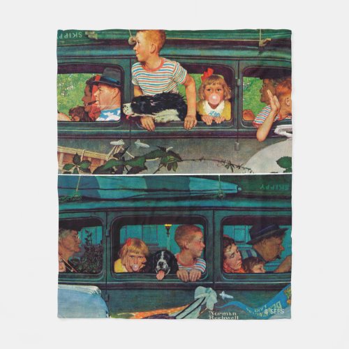 Coming and Going by Norman Rockwell Fleece Blanket