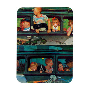 Coming and Going by Norman Rockwell Magnet
