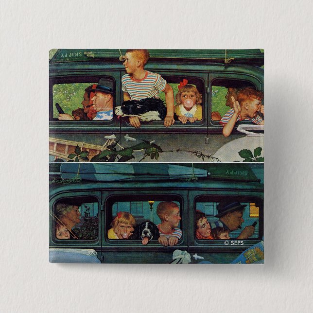 Coming and Going by Norman Rockwell Pinback Button (Front)