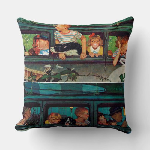 Coming and Going by Norman Rockwell Throw Pillow