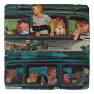 Coming and Going by Norman Rockwell Trivet