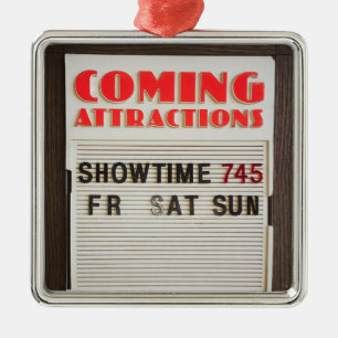 Coming Attractions Theater Sign Metal Ornament