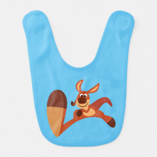 "Coming!!" Cute Cartoon Kangaroo Baby Bib