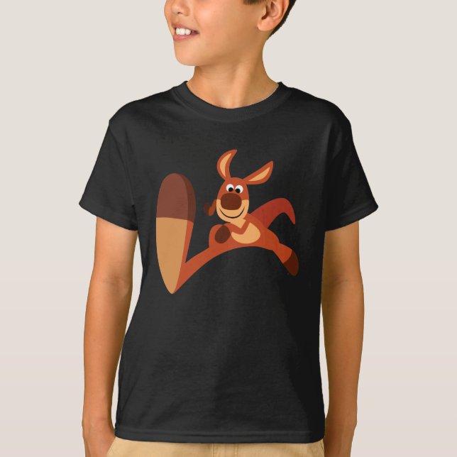 "Coming!!" Cute Cartoon Kangaroo Children T-Shirt (Front)