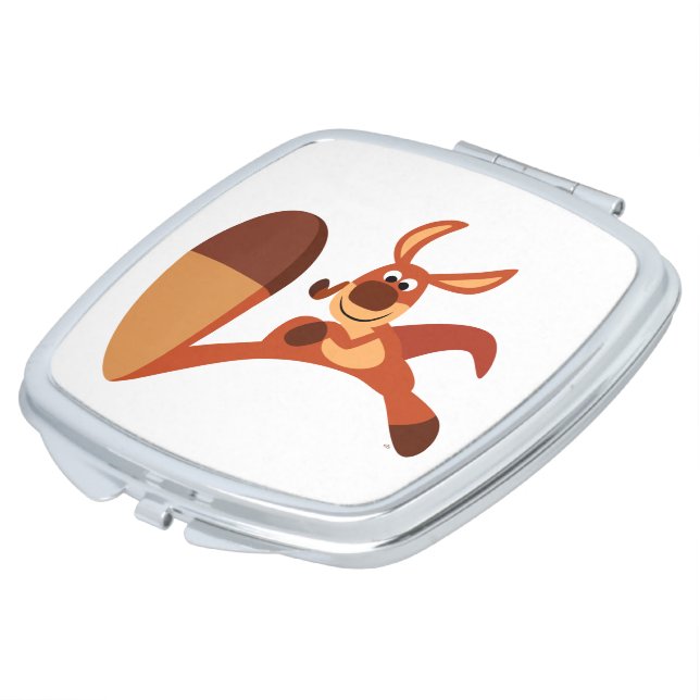 "Coming!!" Cute Cartoon Kangaroo Compact Mirror (Turned)