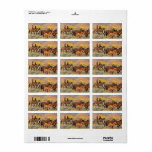 Coming Home, 1942 by Maynard Dixon Label