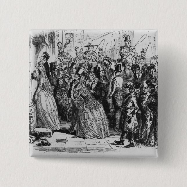 Coming home from church pinback button (Front)