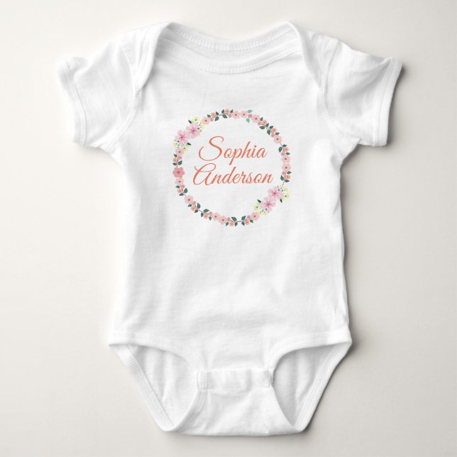 Coming Home Outfit Personalized Baby Girl Bodysuit (Front)