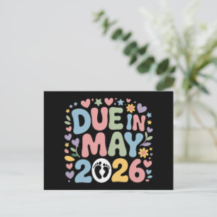 Coming May 2026 Due in New Baby Mom Pregnancy  Announcement Postcard