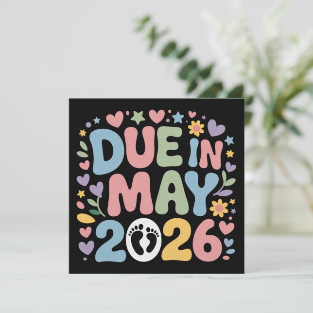 Coming May 2026 Due in New Baby Mom Pregnancy  Invitation (Standing Front)