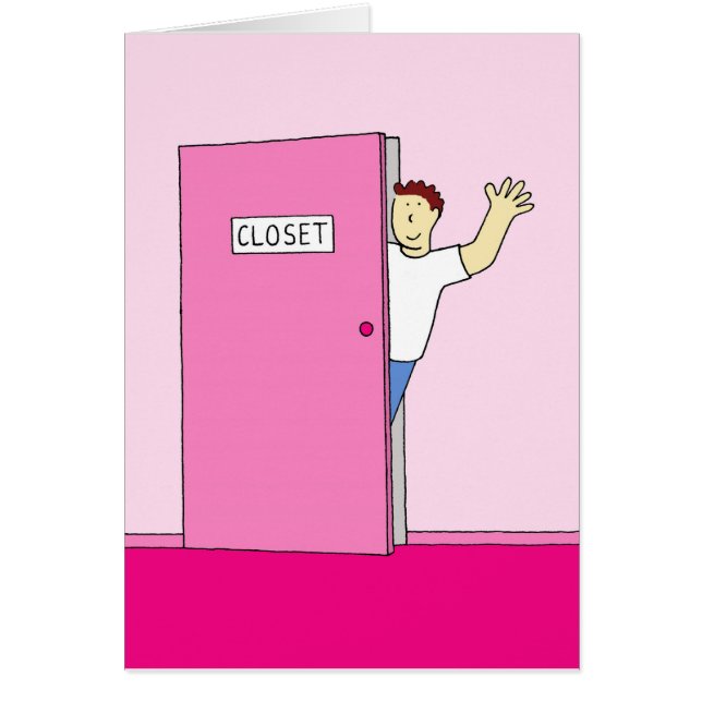 Coming Out Congratulations for Him Cartoon Cards (Front)
