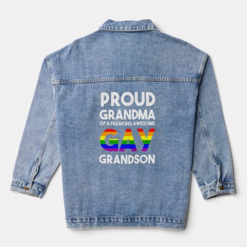 Coming Out Gay Pride Stuff Proud Ally Proud Grandm Denim Jacket