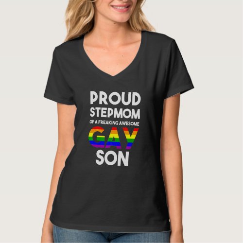 Coming Out Gay Pride Stuff Proud Ally Proud Stepmo T_Shirt