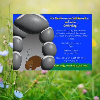 Coming Out of Hibernation-Cozy Winter to Spring  Invitation